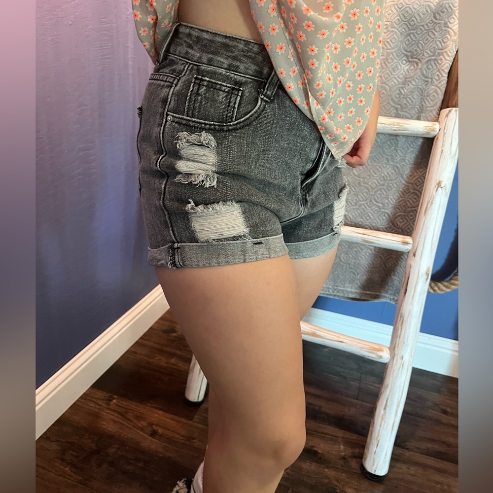Shein torn distressed shorts